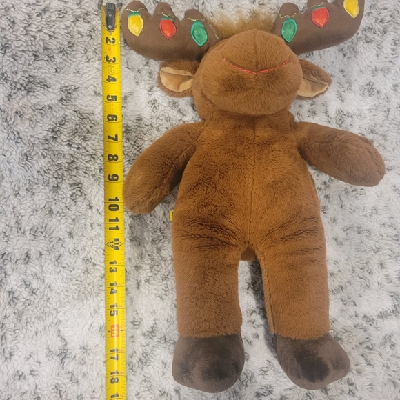 Free Shipping!! BUILD A BEAR 18" Moose With Working Christmas Lights in Antlers - Picture 5 of 5